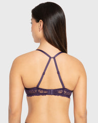 Isla & Evie Purple Velvet Lightly Lined Full Coverage Bra Purple Velvet / 34B