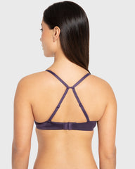 Isla & Evie Purple Velvet Gel Padded Plunge Bra Purple Velvet / 34B