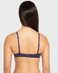 Isla & Evie Purple Velvet Gel Padded Plunge Bra Purple Velvet / 34B