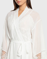Isla & Evie Bright White Chiffon Robe Bright White / XS