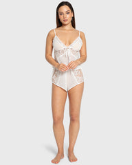 Isla & Evie Bright White Chiffon Cami Pajama Set Bright White / S