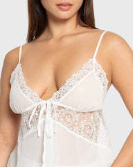 Isla & Evie Bright White Chiffon Cami Pajama Set Bright White / S