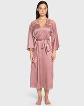 Isla & Evie Nostalgia Rose Satin Robe Nostalgia Rose / S