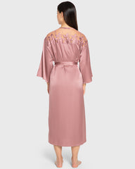 Isla & Evie Nostalgia Rose Satin Robe Nostalgia Rose / S