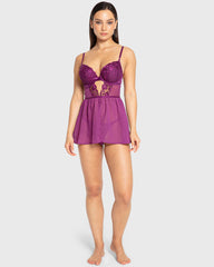 Isla & Evie Purple Potion Mesh Babydoll Purple Potion / S