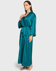 Isla & Evie Pacific Satin Robe Pacific / S