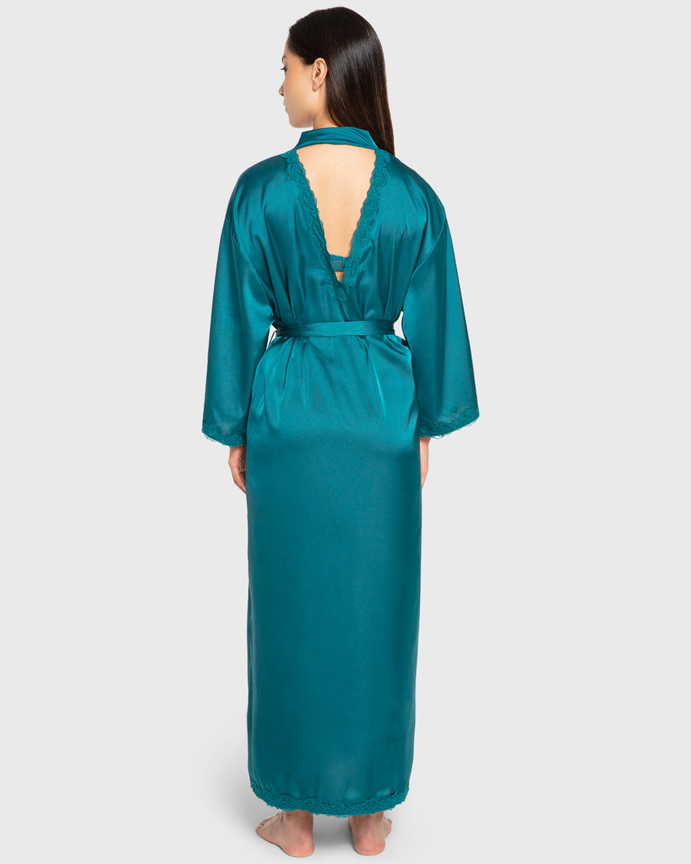 Isla & Evie Pacific Satin Robe Pacific / S