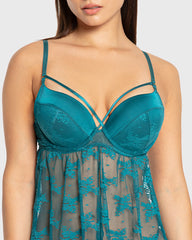 Isla & Evie Pacific Lace Cupped Babydoll Pacific / S