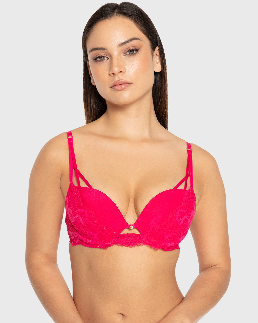 Isla & Evie Bright Rose Gel Padded Plunge Bra Bright Rose / 34B