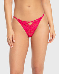 Isla & Evie Bright Rose Lace Thong Bright Rose / S