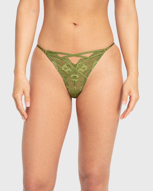 Isla & Evie Perfect Pear Lace Thong Perfect Pear / S