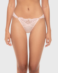 La Senza Isla And Evie Sexy Fashion Lace Thong Panty Rose Quartz Rose Quartz / S