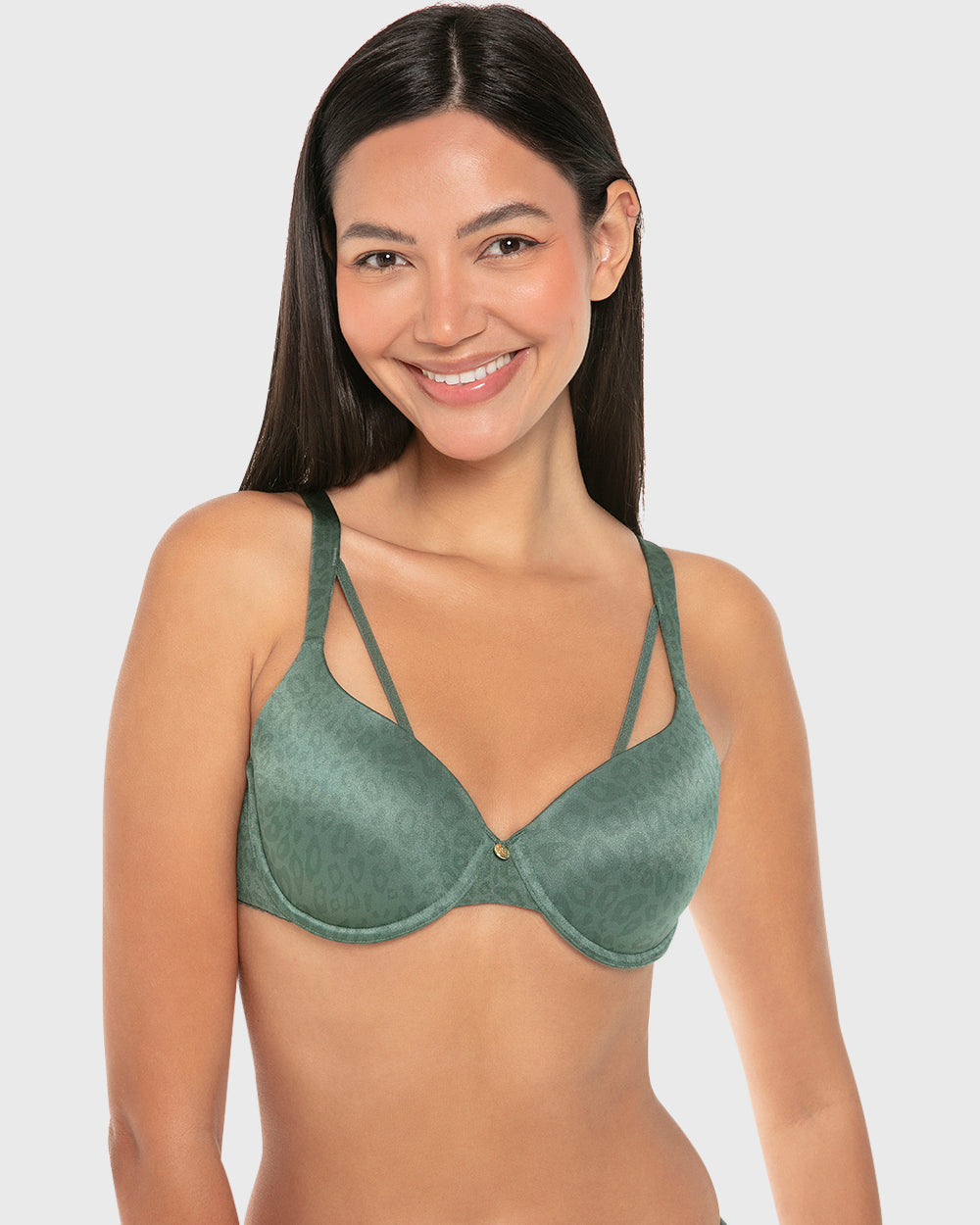 Isla & Evie Lightly Lined Full Coverage Bra Silver Pine Print / 34B