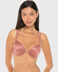Isla & Evie Luxe Fashion Double Push up Plunge Bra Withered Rose Print / 34B