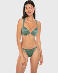 Isla & Evie Double Push up Plunge Bra Silver Pine Print / 34B