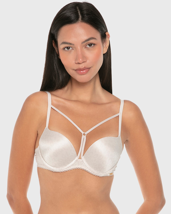 Isla & Evie Luxe Fashion Gel Padded Plunge Bra Wind Chime Print / 34B