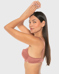 Isla & Evie Luxe Fashion Gel Padded Plunge Bra Withered Rose Print / 34B