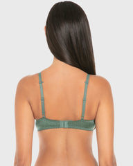 Isla & Evie Lightly Lined Plunge Bra Silver Pine Print / 34B