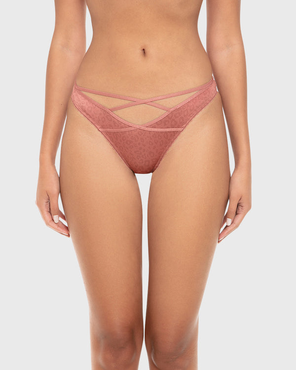 Isla & Evie Luxe Fashion Micro Brazilian Panty Withered Rose Print / S