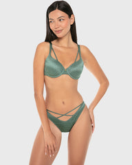 Isla & Evie Micro Brazilian Panty Silver Pine Print / S