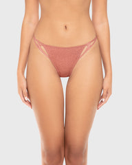 Isla & Evie Luxe Fashion Micro Thong Panty Withered Rose Print / S