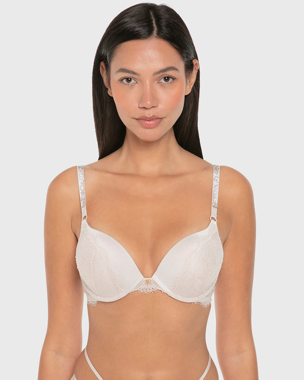 Isla & Evie Luxe Fashion Double Push up Plunge Bra Wind Chime / 34B