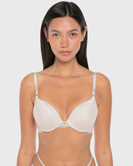 Isla & Evie Luxe Fashion Double Push up Plunge Bra Wind Chime / 34B