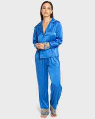 Isla & Evie Princess Blue Satin Pajama Set Princess Blue / S