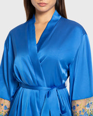 Isla & Evie Princess Blue Satin Robe Princess Blue / S