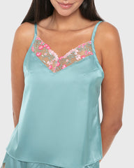 La Senza Isla And Evie Sexy Sleep Satin Cami Set Pajama Reef Waters Reef Waters / S