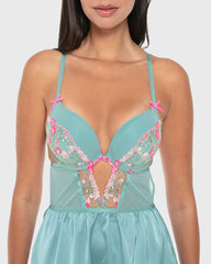 La Senza Isla And Evie Sexy Sleep Non Padded Wired Babydoll Lingerie Reef Waters Reef Waters / S