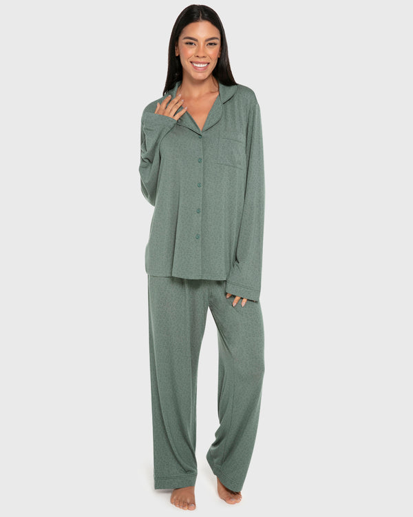 Isla & Evie Modal Two-Piece Long Pajama Set