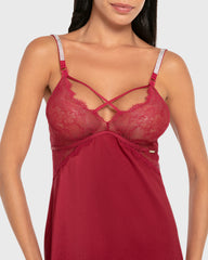 Isla & Evie Satin Slip Rumba Red / S