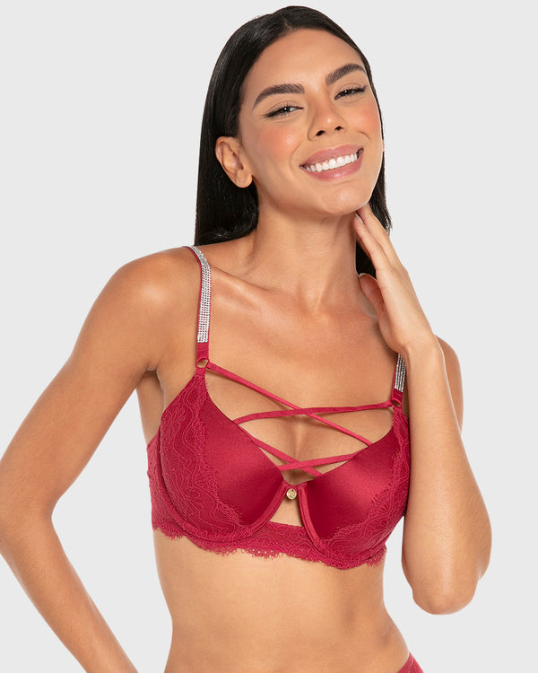 Isla & Evie Wired Lightly Lined Full Coverage Bra Rumba Red / 34B