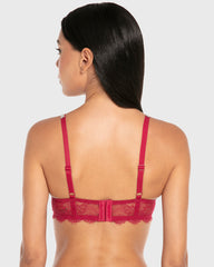 Isla & Evie Wired Gel Padded Plunge Bra Rumba Red / 34B