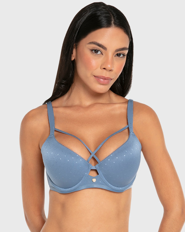 Isla & Evie Wired Lightly Lined Full Coverage Bra Coronet Blue / 34B
