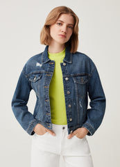 Ovs Denim Jacket With Abrasions
