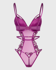 Isla & Evie Purple Potion Mesh Bodysuit