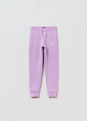 Ovs Kids Girl Plush Joggers With Butterfly Print