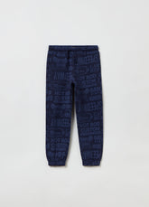 Ovs Kids Boy Fleece Joggers With Lettering Print