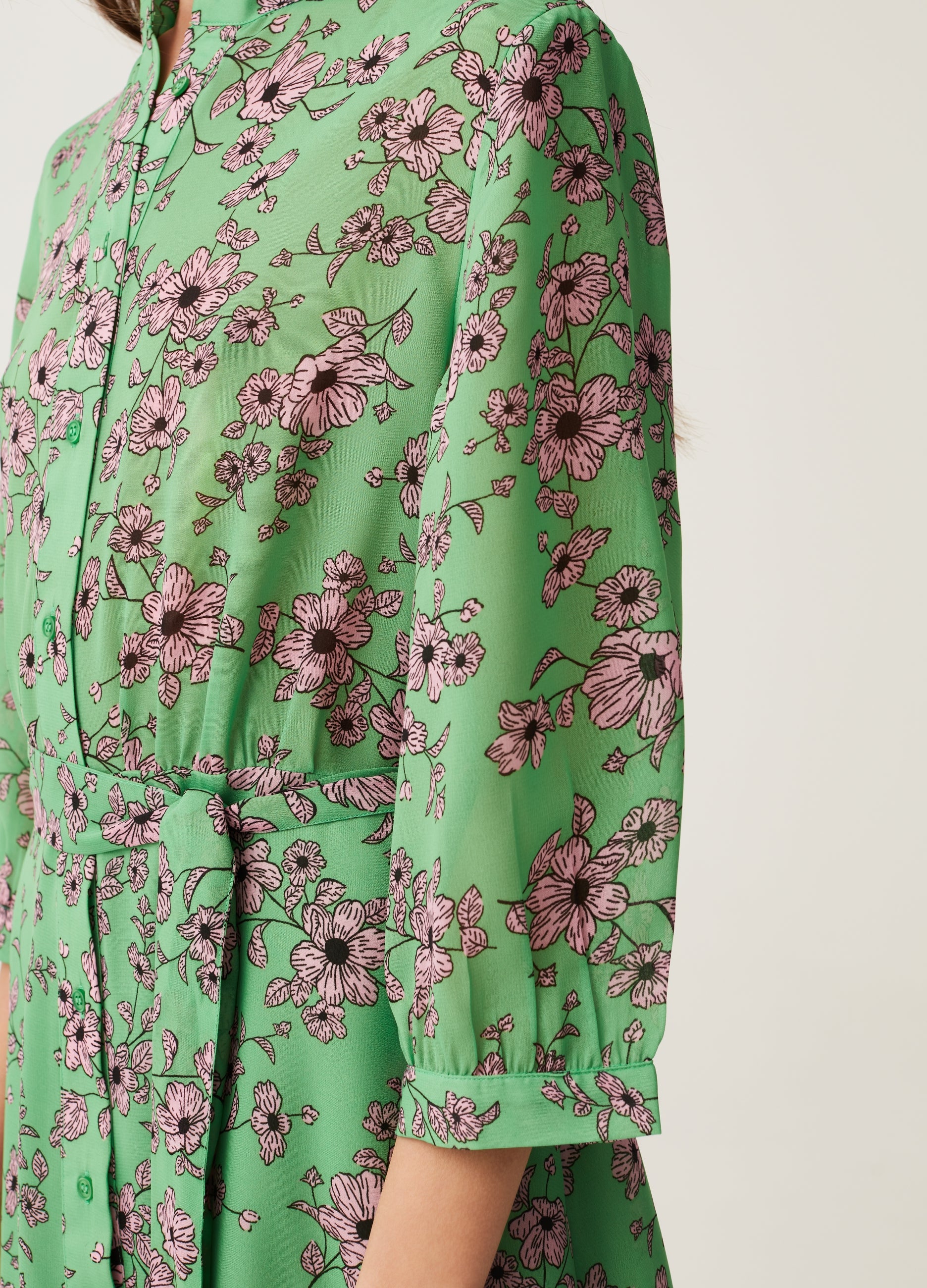 Ovs Shirt Dress With All-Over Print. Ovs Shirt Dress With All-Over Print.