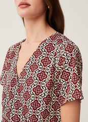 Ovs Short Tiered Dress With All-Over Print