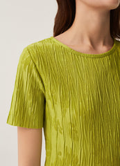 Ovs Pleated T-Shirt With Jacquard Motif