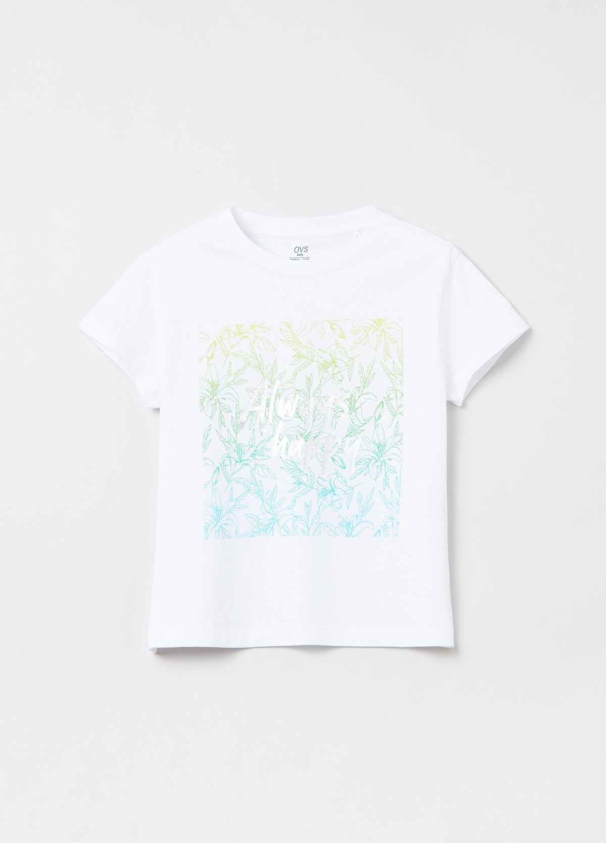Ovs Cotton T-Shirt With Foil Print
