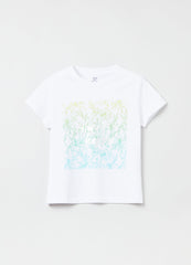 Ovs Cotton T-Shirt With Foil Print