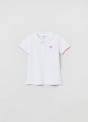 Ovs Pique Polo Shirt With Embroidered Cherries