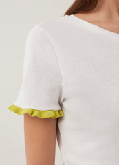 Ovs Cotton T-Shirt With Contrasting Frill