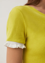Ovs Cotton T-Shirt With Contrasting Frill