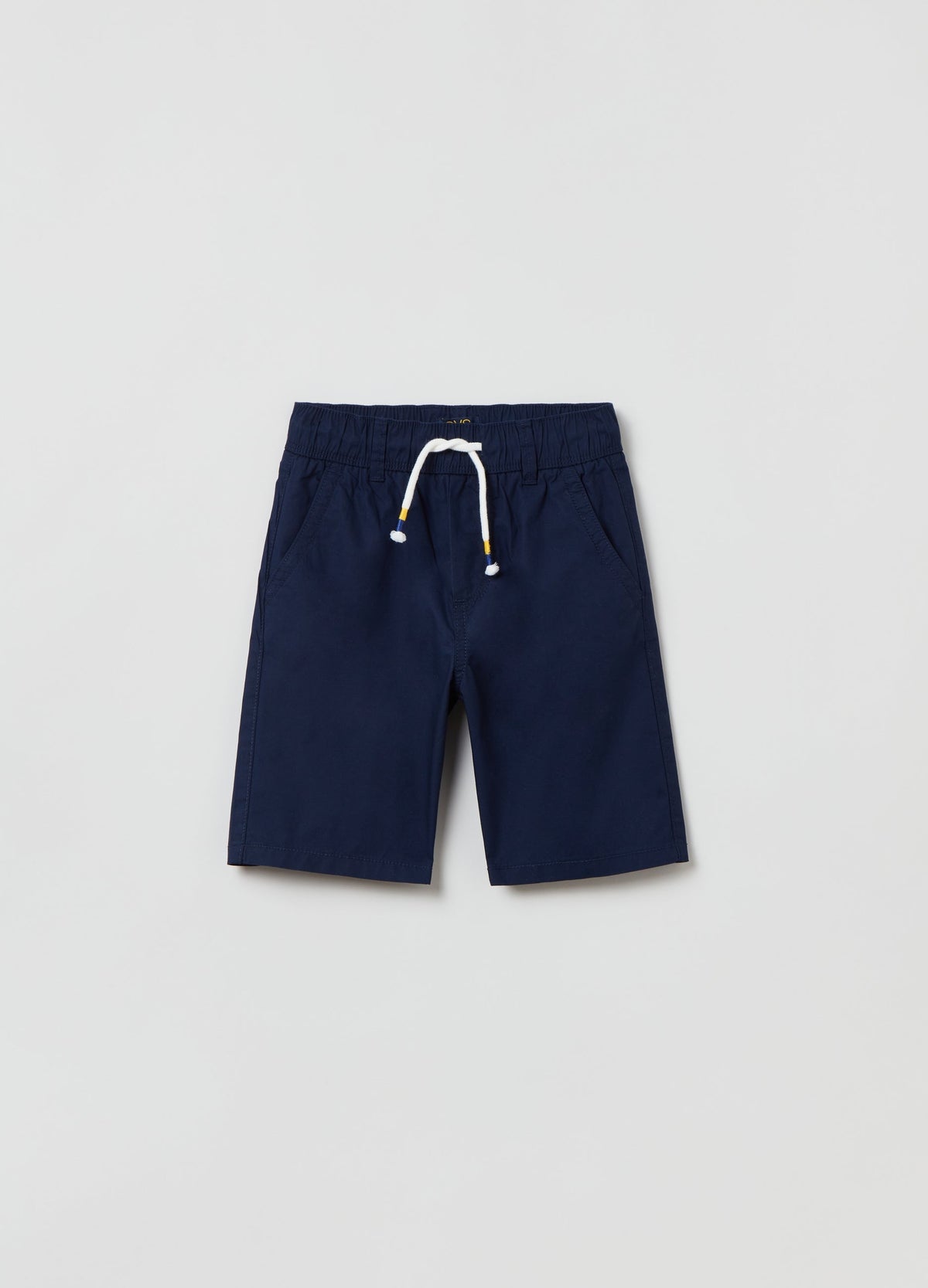 Ovs Cotton Bermuda Shorts With Drawstring