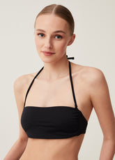 Ovs Solid Colour Bandeau Bikini Top